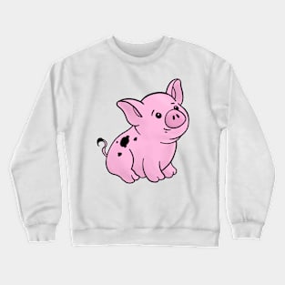 Cute Piglet hand drawn with dirt on the back Crewneck Sweatshirt